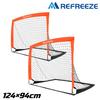 REFREZE Folding Soccer Goal with Storage Portable for Indoor and Outdoor Use Set of Bag, (124x94cm, Orange, 2)
