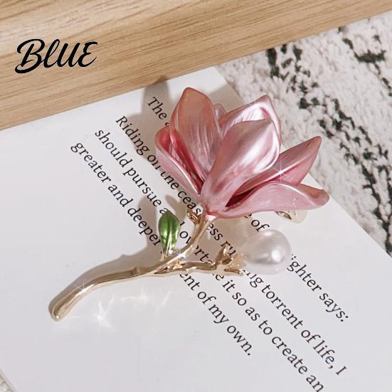 Long-lasting Brooch Magnolia Zinc Alloy Pin with Oil Dripping Process