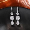 Aesthetic Cubic Zirconia Dangle Earrings for Women Crystal Ear Hanging Accessories Wedding Party Trendy Zircon Wholesale