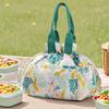 Insulated Lunch Bag Large Capacity Portable Office Beach Picnic Storage Bag Leak-proof Leaf Print Thermal Cooler Pouch Drawstring Handbag