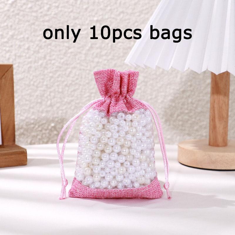 WTEMPO Clear Window Gift Bags Pearls Beads Jewelry Small Presents Packaging Drawstring Bags Perfect for Wedding Birthday Party Favors
