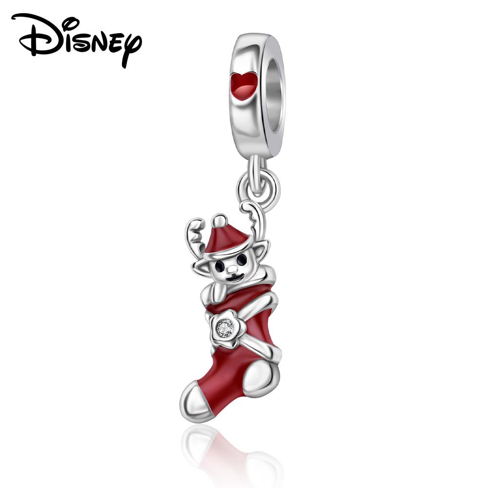 Disney 925 Silver Mickey and Flower Fairy Pendant Beads Suitable for Girls To DIY Original Bracelets Fashion Gifts