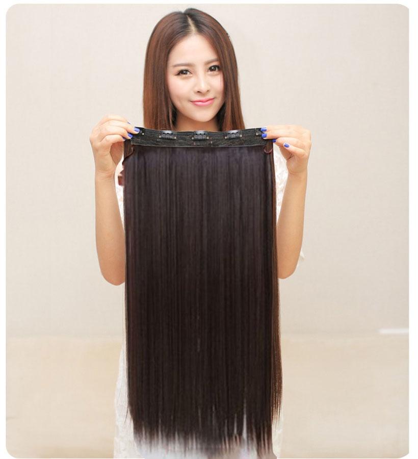 Premium Quality Women Long Straight Hair One Piece Clips In Hair Extensions Full Head Top