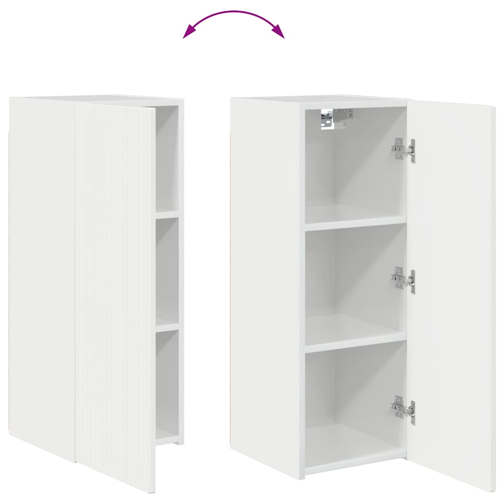 Wall Mounted TV Cabinet Glossy White 30 X 31 X 80 Cm Engineered Wood