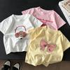 Summer Children T-shirt Cotton Short Sleeve Tee Cute Cartoon Print Crew Neck Soft Tops For Baby Toddler Boys Girls Kids Wear