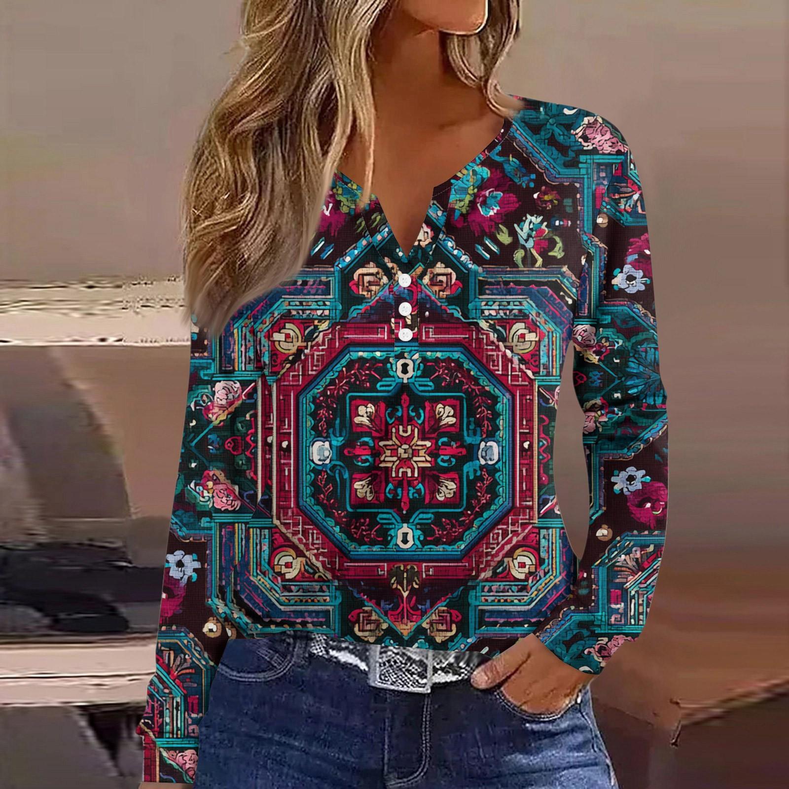 

Жен. Футболка Футболка на пуговицах с длинным рукавом Повседневные Выходные Мода Классический Топ с v-образным вырезом Обычный L синий