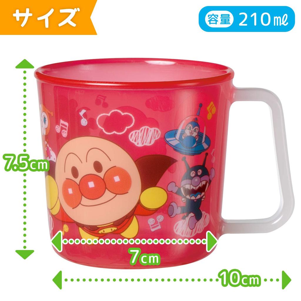 LEC Anpanman Mug Cup Red Pattern Won't Peel Off Type