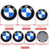 7Pcs Car Front Rear Logo Steering Wheel Center Sticker Hub Covers Accessories For BMW E93 F10 F20 F30 F40 F15 F25 F26 F31 F49 M3
