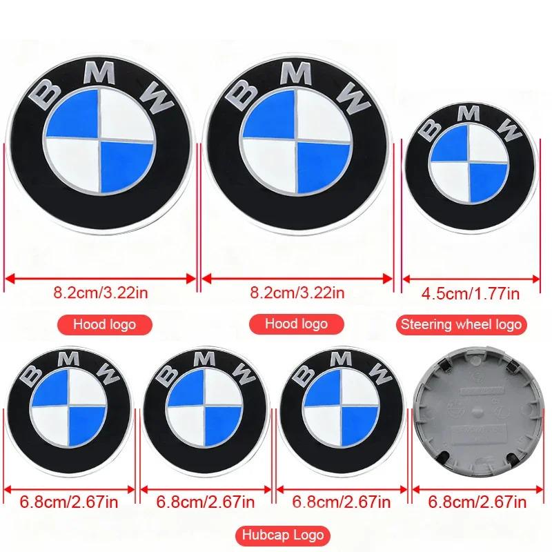 7Pcs Car Front Rear Logo Steering Wheel Center Sticker Hub Covers Accessories For BMW E93 F10 F20 F30 F40 F15 F25 F26 F31 F49 M3