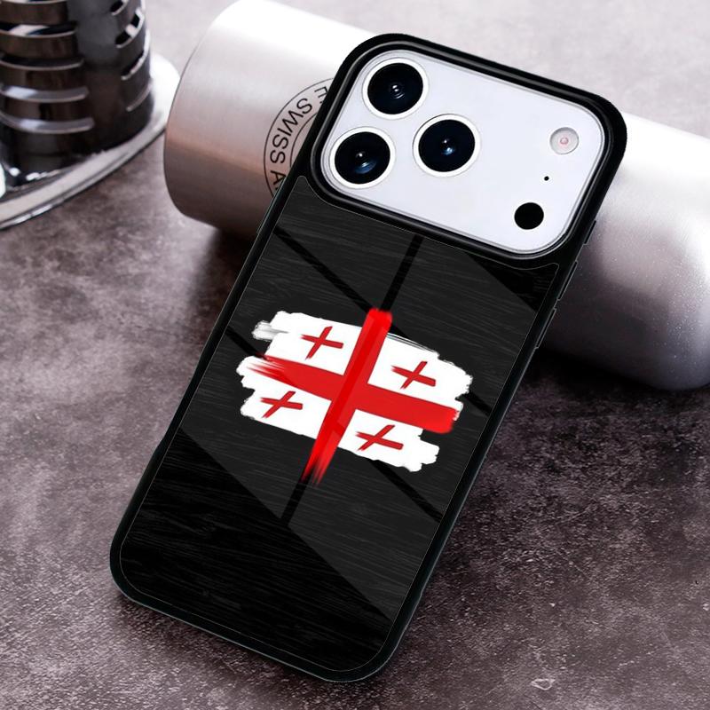 Georgia Flag Phone Case for iPhone 17 16 15 Pro Max Air 14 13 12 11 Plus Shockproof Cover