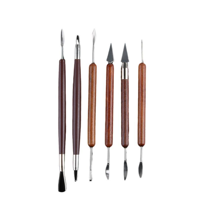 Set of 6 Red Fine Carving and Pottery Clay Sculpting Tools