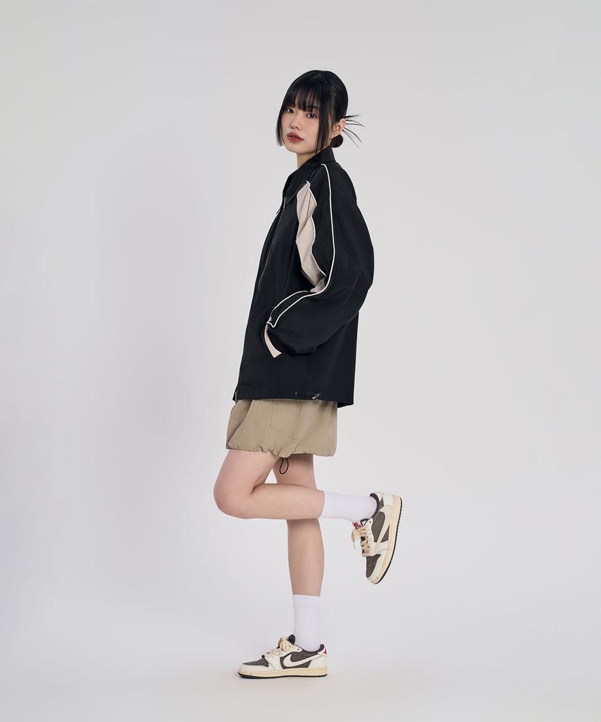 Slow Record House Nylon Cargo Mini Skirt_Beige