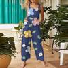 Women's Casual Jumpsuit Sleeveless Fashion Floral Print Jumpsuit
