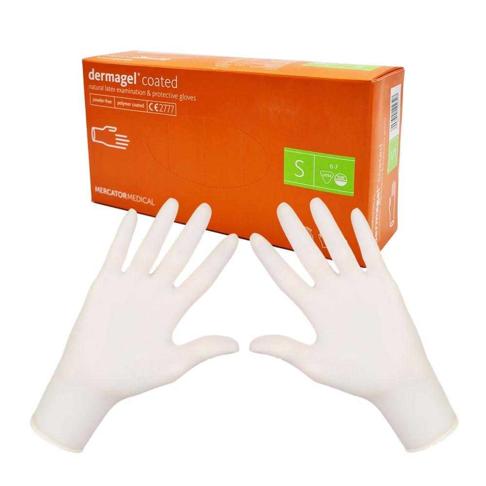 Latex Gloves Mercator Dermagel Coated 100 Pcs