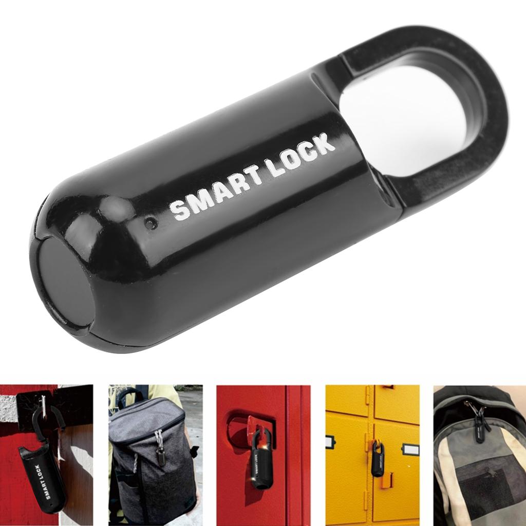 Fingerprint Lock AntiTheft Security USB Rechargeable Thumbprint Padlock for Luggage Case(Black )