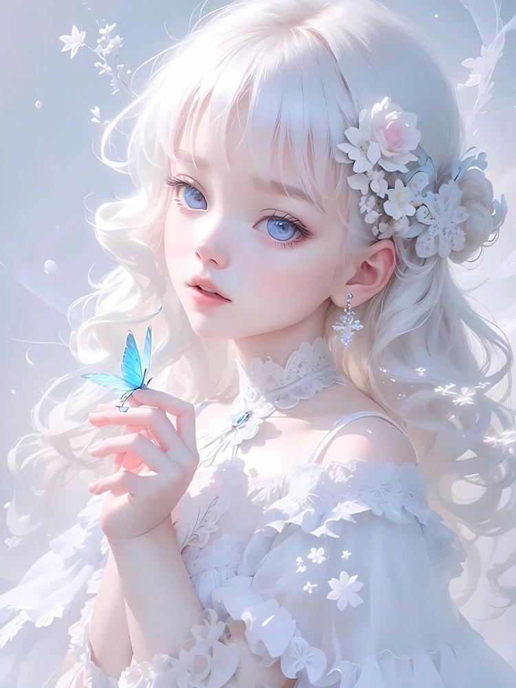 5D DIY Full Round Square Diamond Painting Cartoon Butterfly Girl Set Mosaic Home Decoration Art Craft Home Decoration Gift