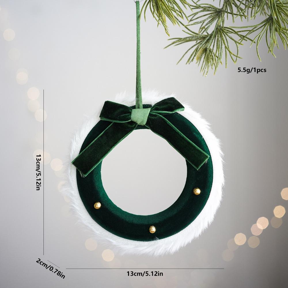 Plush Material Plush Pendant Soft Texture Xmas Wreath Reusable Christmas Ornaments Tree Hanging