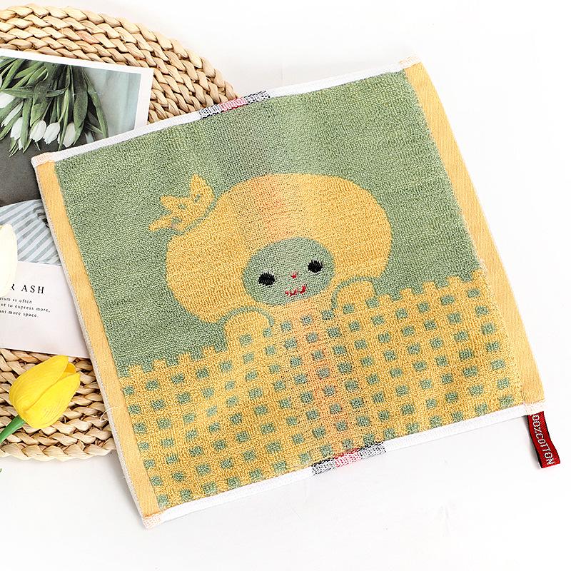 Cartoon Puppy Bear Quick-Drying Jacquard Hand Towel, 100% Cotton, 25x25 cm.