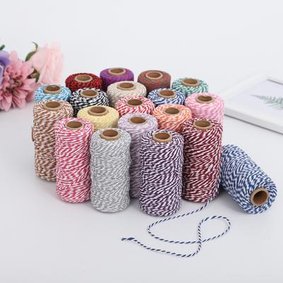 2 mm zweifarbiges Baumwollseil, 10 Yards, Bäckerschnur, Baumwollfaden für Heimdekoration, handgefertigte DIY-Geschenkverpackungen zu Weihnachten
