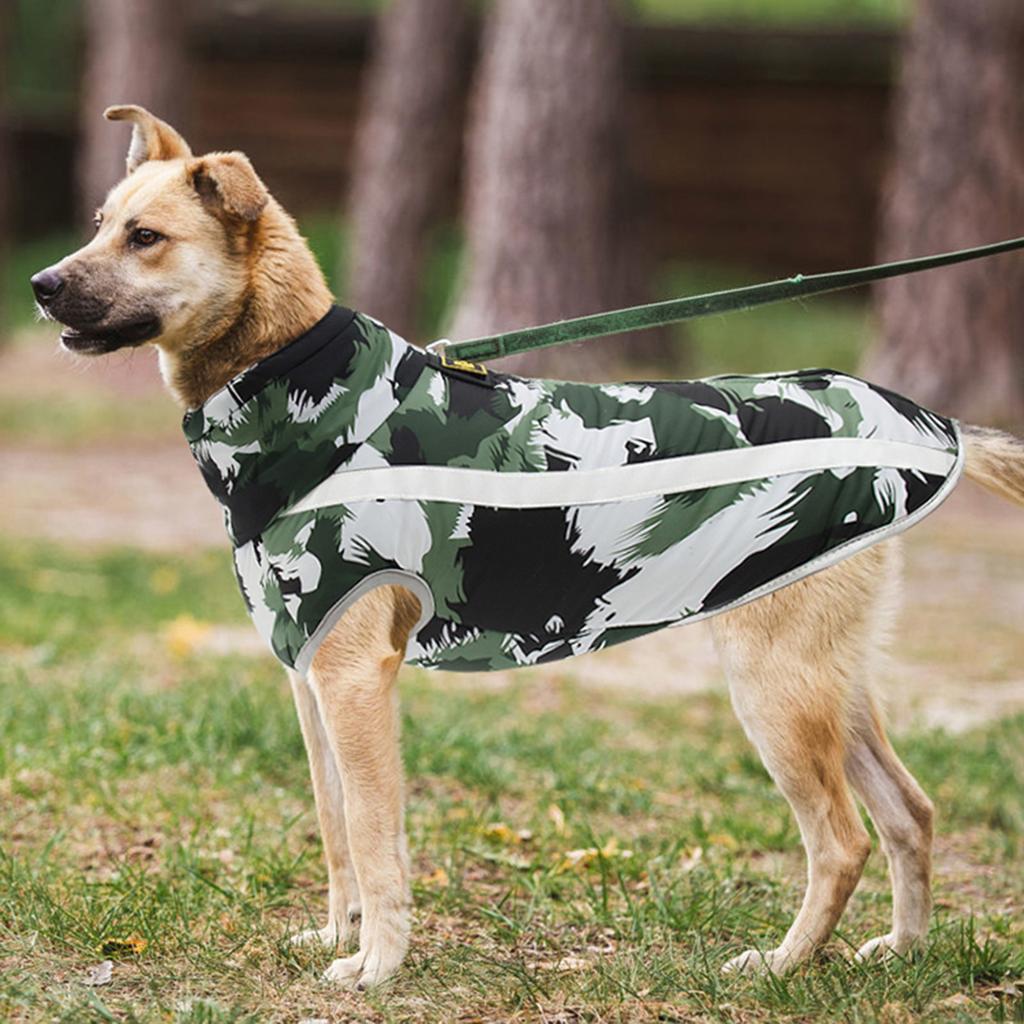 Reflective Waterproof Windproof Dog Coat, Autumn and Winter Warm Polyester Dog Jacket Winter Dog Vest for Medium Large