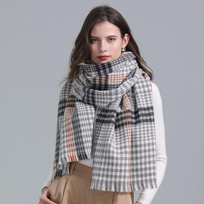 Winter New European And American Style Imitation Cashmere Scarf Plaid Versatile Striped Scarf Temperament Shawl