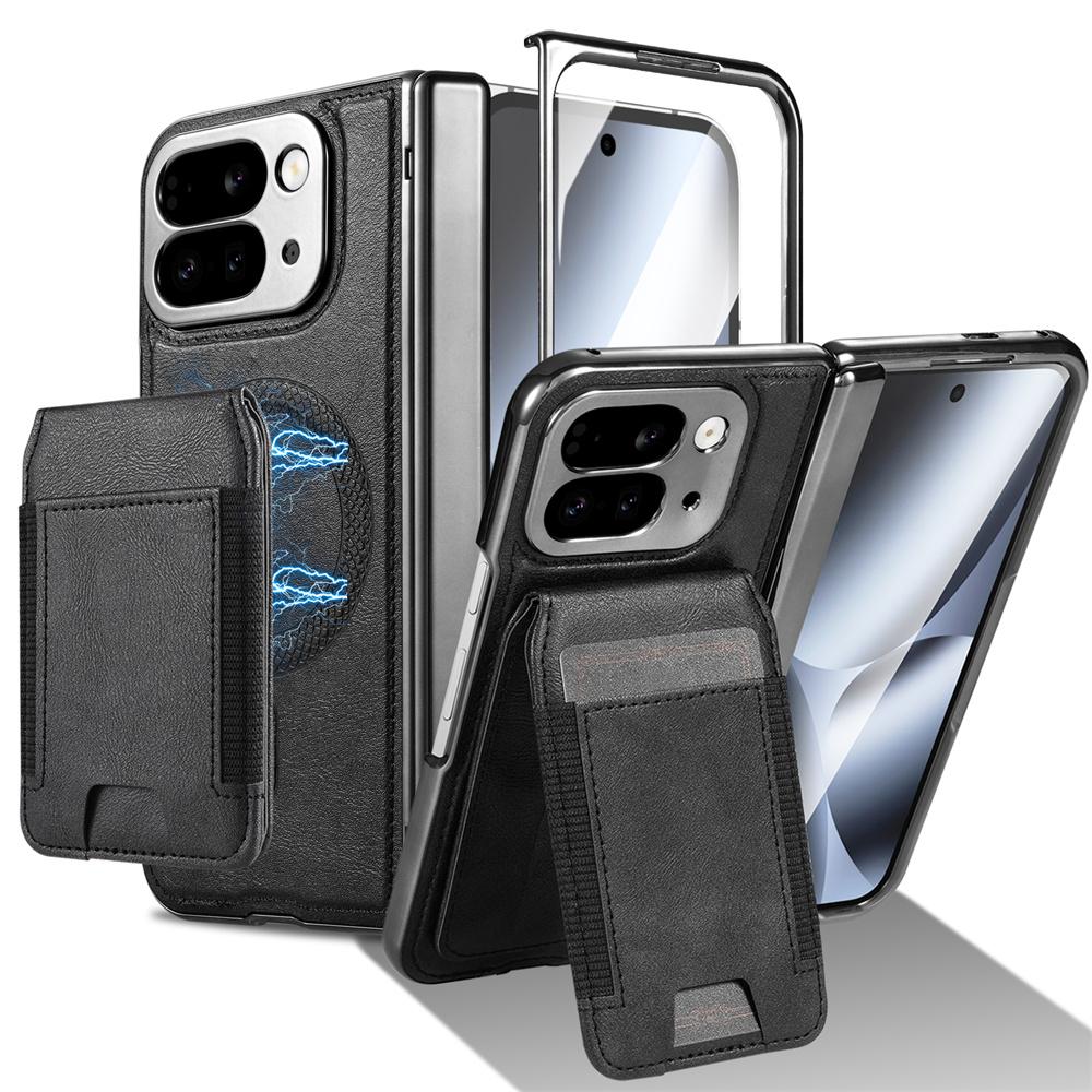 2-in-1 Detachable Leather Wallet Case For Google Pixel 10 Pro Fold with Stand Spring Hinge All-inclusive Screen Protector Cover