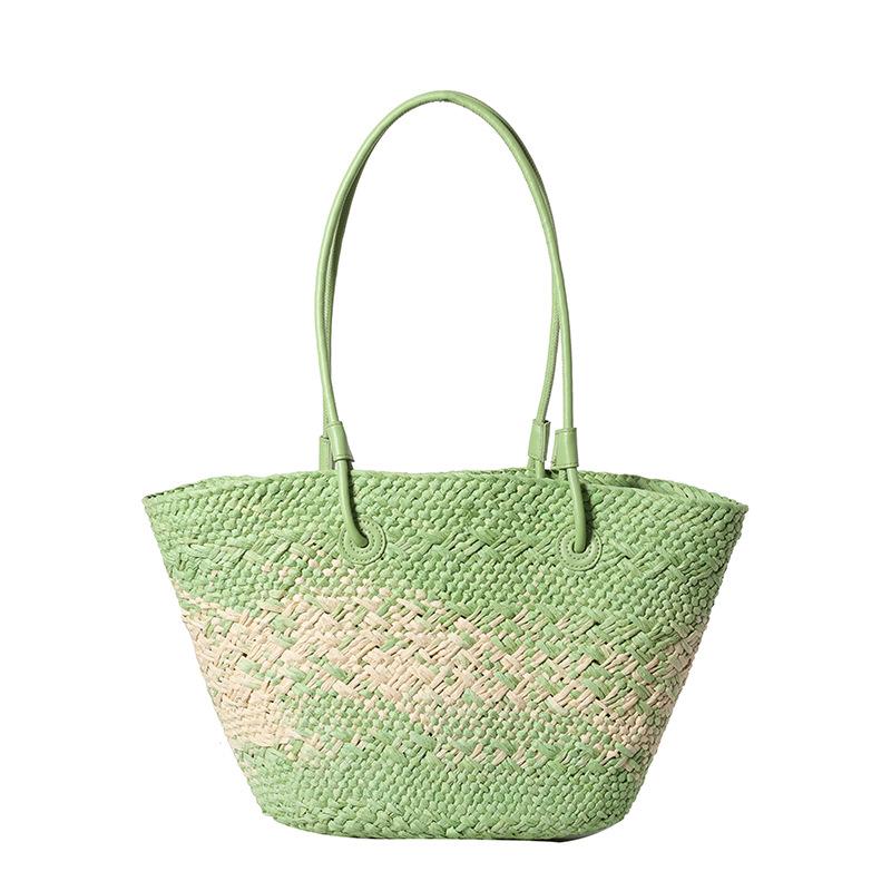 Casual Rattan Large Capacity Tote Designer Wicker Woven Women Handbags Summer Beach Bali Straw Bag Lady Travel Big Basket Purse