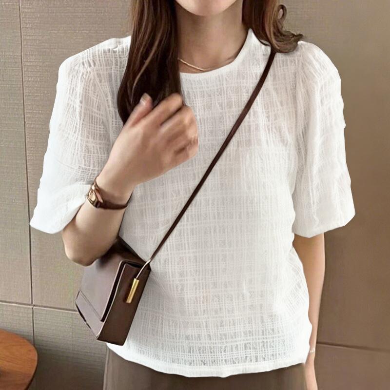 

ZANZEA Women Casual Round Neck Summer Short Sleeve Cover Up Blouse