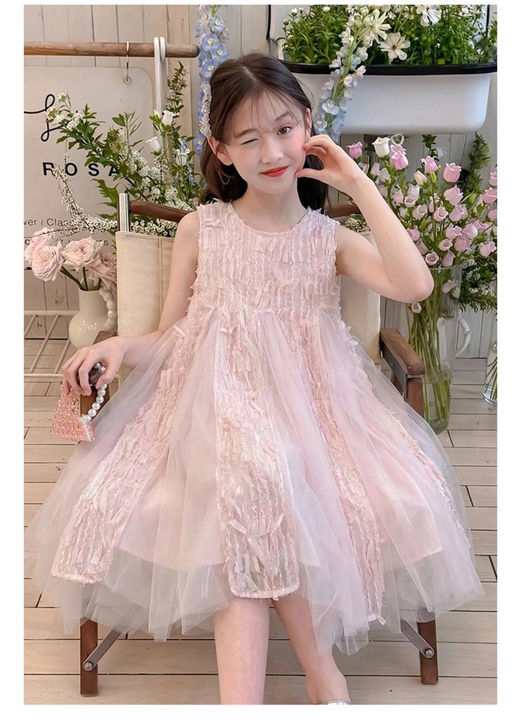 Girls' Dress Summer Dress 2026 New Style Children's Performance Super Beautiful Sweet Princess Dress Yarn Dress Little Girls' Dress