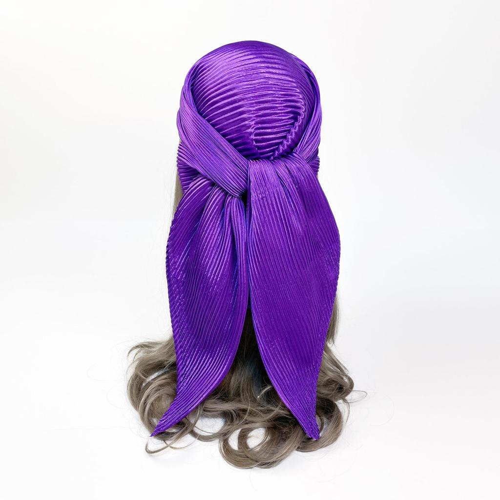 Fashionable New Versatile Headscarf Large Square Scarf Solid Color Scarf Women'S Simulated Silk Satin Scarf