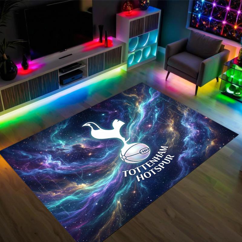 Tottenham Hotspur Design Crystal Velvet Carpet Cozy Non?Slip Printed Rug For Bedroom Living Room Entrance