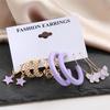 Lady Charm Boho Star Butterfly Drop Earrings Set for Women Geometric Pearl Earrings Party Jewelry