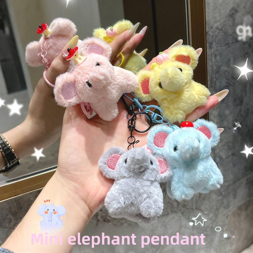 Plush Mini Elephant Keychain With Cartoon Design For Backpack Decor And Gift