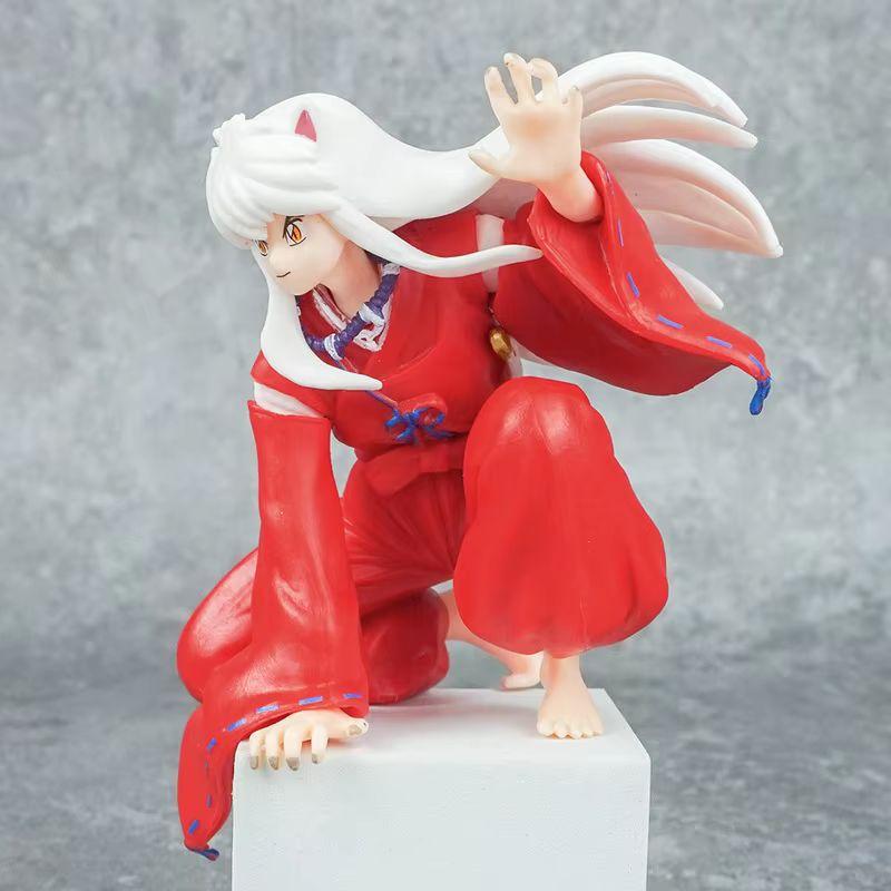 Inuyasha Sesshoumaru Sitting Pressing Action Model Figure Kit With Chassis Desktop Ornament Decoration Trendy Plaything For Gift