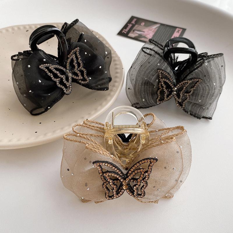 Butterfly Grab Clip For Women Temperament Elegant Mesh Hair Clip  Hair Accessories