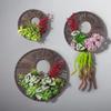 Rattan Woven Round Wall Decor for Living Room Background Wall Macrame Hanging 
