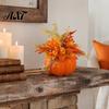 Indoor Halloween Holiday Accents Fall Pumpkin Table Ornament, Artificial Foam with Flower, Maple Durable Ornaments Leaves, Berry for Autumn