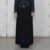LALAFOX Back Slit Long Sweat Skirt Black Sweat Skirt Br4Cs003