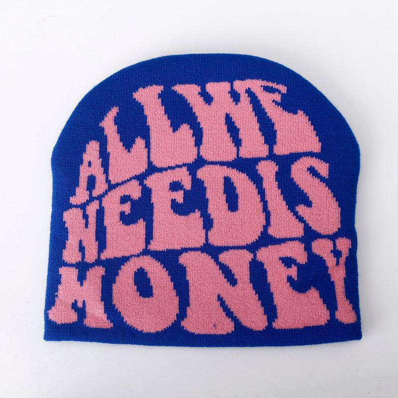 New Men's and Women's Y2K Wool Pullover Hat Jacquard Letter Personality Fashion Hip Hop Knitted Hat Hat