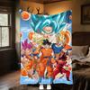 1pz Coperta in Flanella con Stampa Son Goku, Alta Qualità per Tutte le Stagioni, Decorazione per la Casa, Calore e Comfort, Perfetta per Regali di Natale