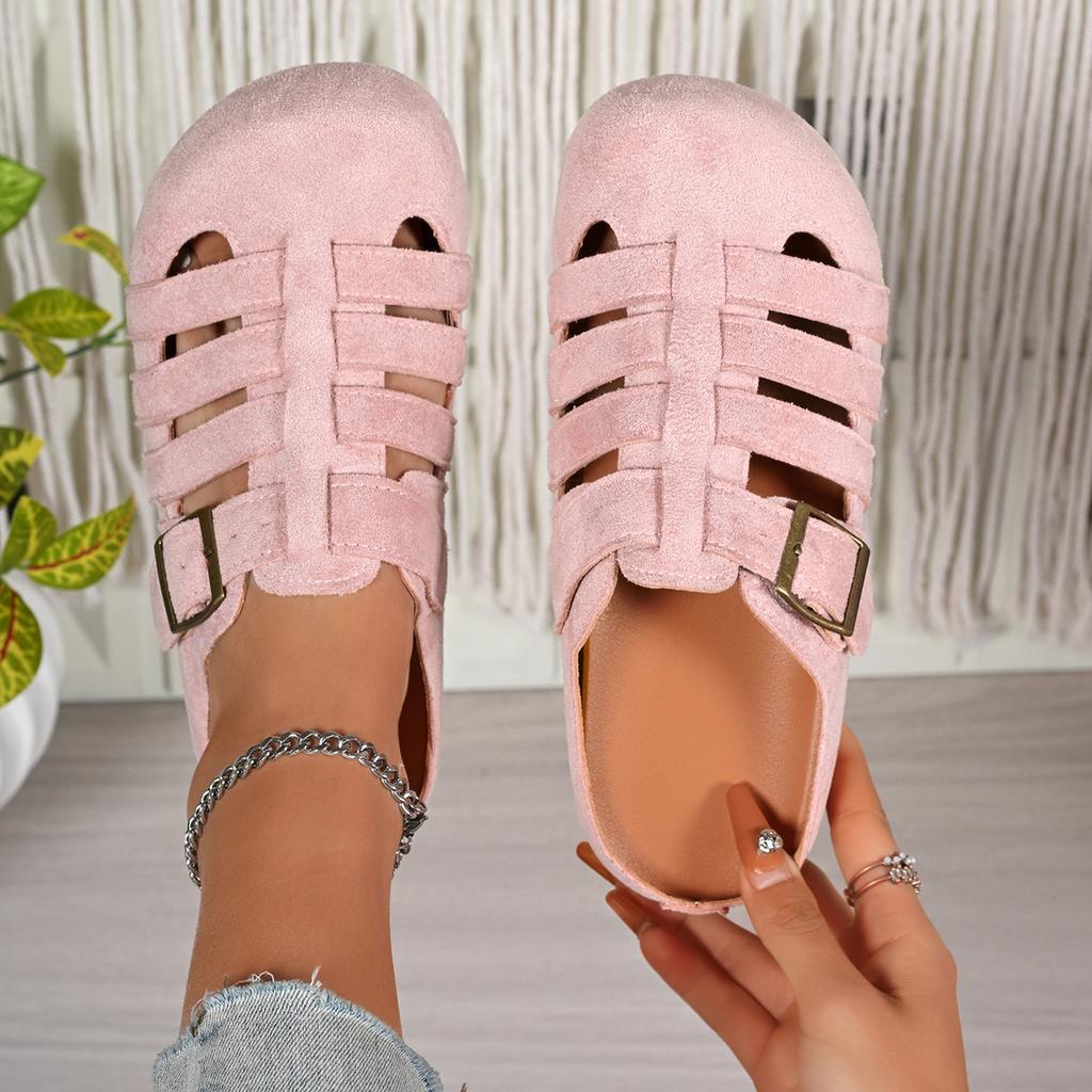 2026 Women Sandals Roman Hollow Breathable Comfort Sandals Closed-Toe Retro Versatile Shoes Women Thick Soled Summer Shoes