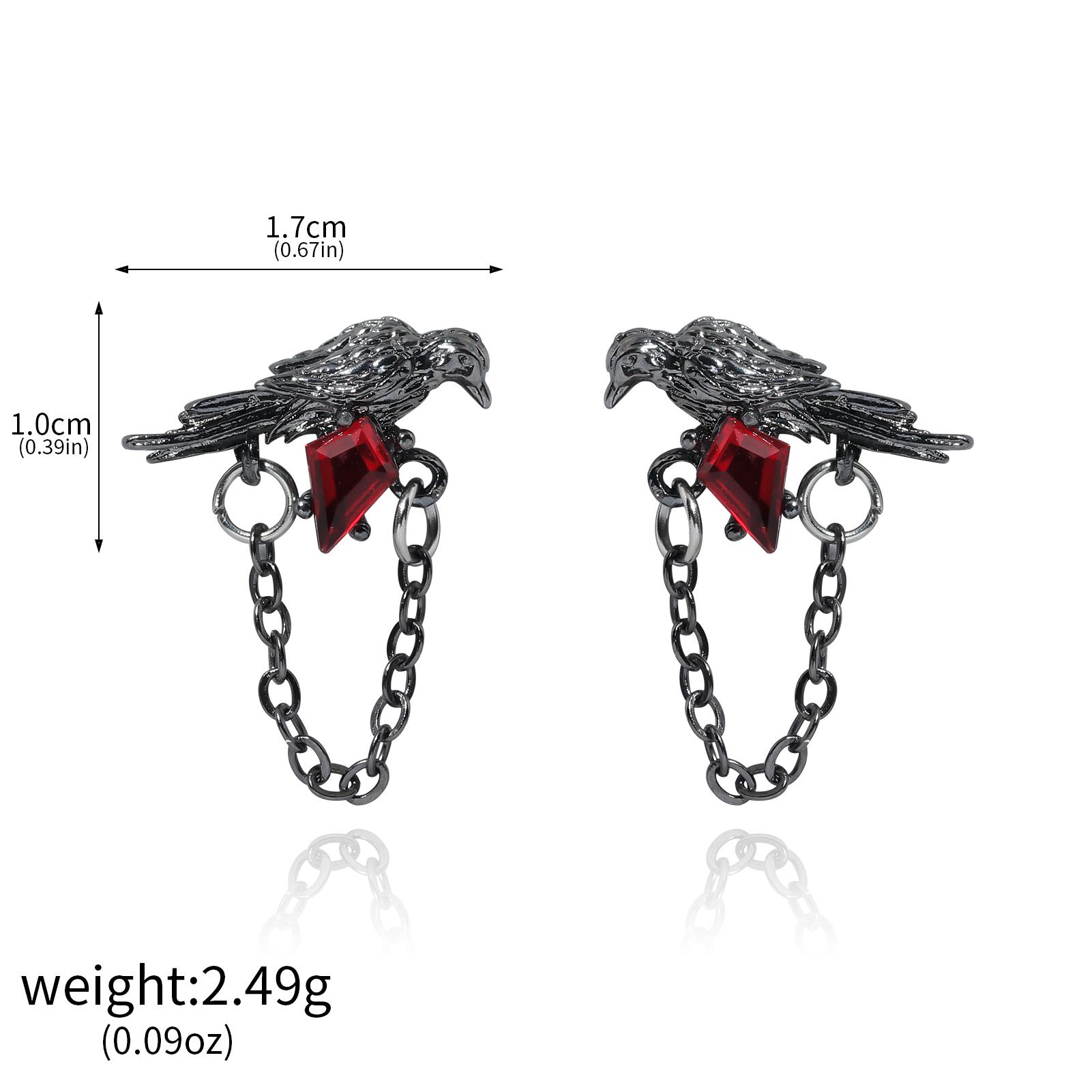 Love And Deepspace Sylus Brooch Cosplay Ruby Necklace Black Crow Badge Pendant Corsage Pin Jewelry Backpack Badge Accessory