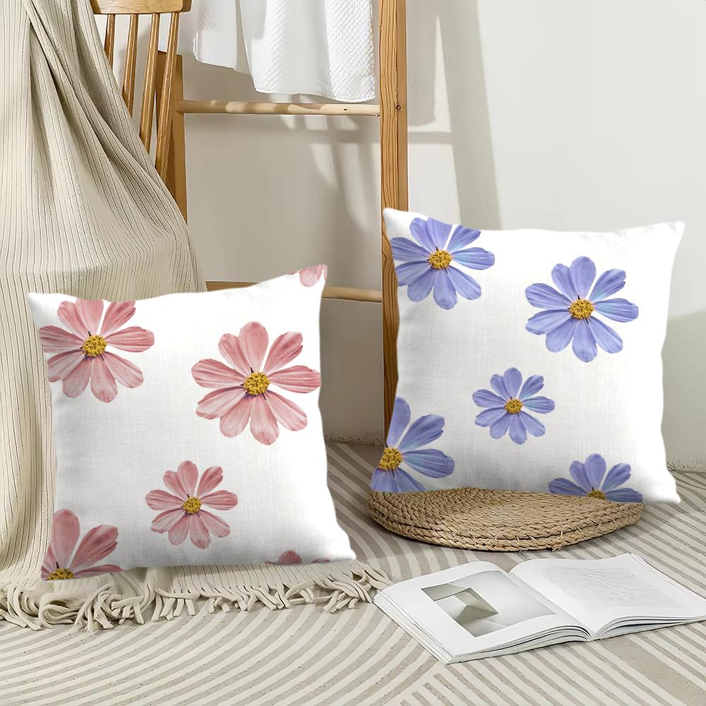 Simple Petal Patterncushion Cover Soft Plush Throw Pillow Cover | Double-Sided Decorative Cushion Case | Sofa Bedroom Home Decor