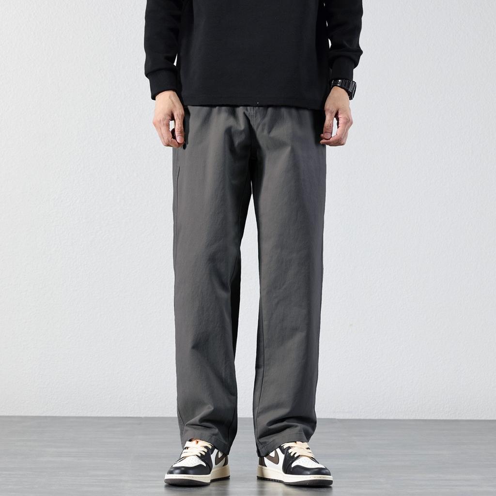 Autumn New Black Velvet Thickened Versatile Casual Pants Men's Loose Straight Trendy Brand Wide-leg Men's Pants Tide