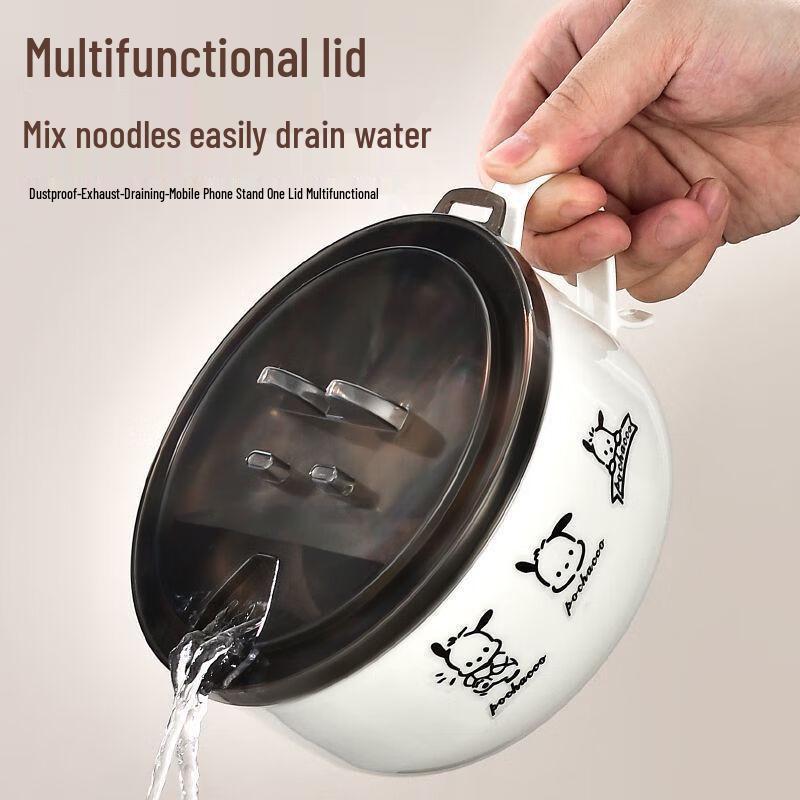 ZISIZ 1000ml Stainless Steel Instant Noodle Bowl with Lid