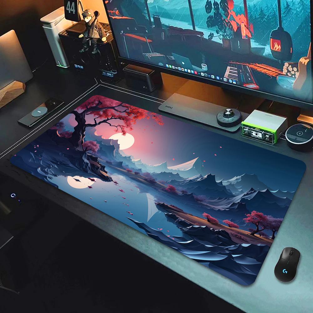 Fantasy Cherry Blossom Tree Mouse Pad Large Computer Keyboard Pads Anime Game Mousepad Game Mats Amazing Landscape XXL Desk Mat