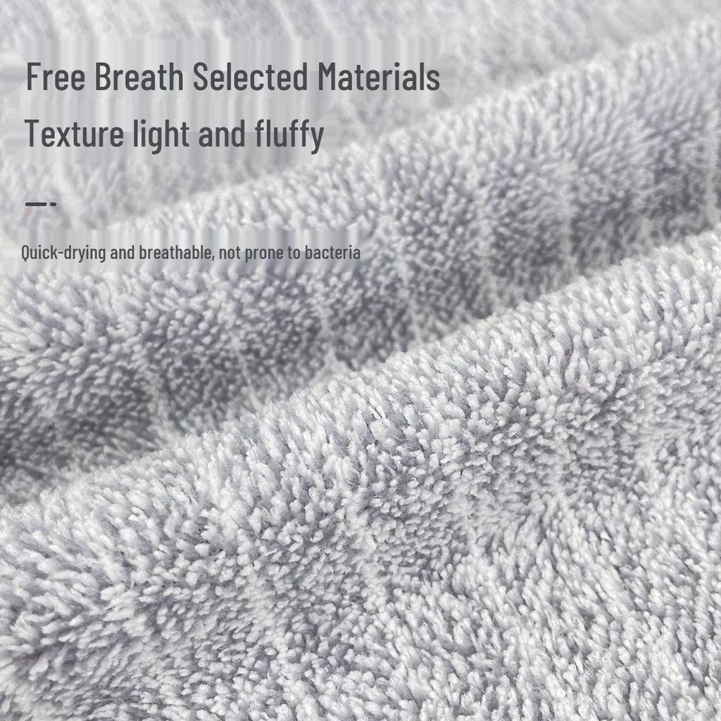 Japanese Style Bamboo Charcoal Kitchen Dishcloth - Coral Fleece, Water Absorbent, Stain & Oil Removal Cleaning Pad