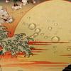Funny Japanese Cat Sunset Shower Curtain, Vintage Anime Ocean Wave Kitten Decor, Artistic Waterproof Washable