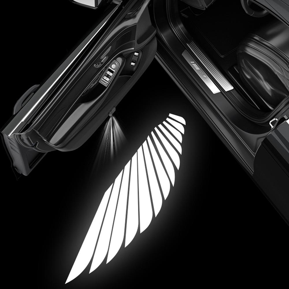 2pcs Angel Wings Door Welcome Light Car Atmosphere Led Lights Decorative Projection Wireless Car Accessories Z6t0
