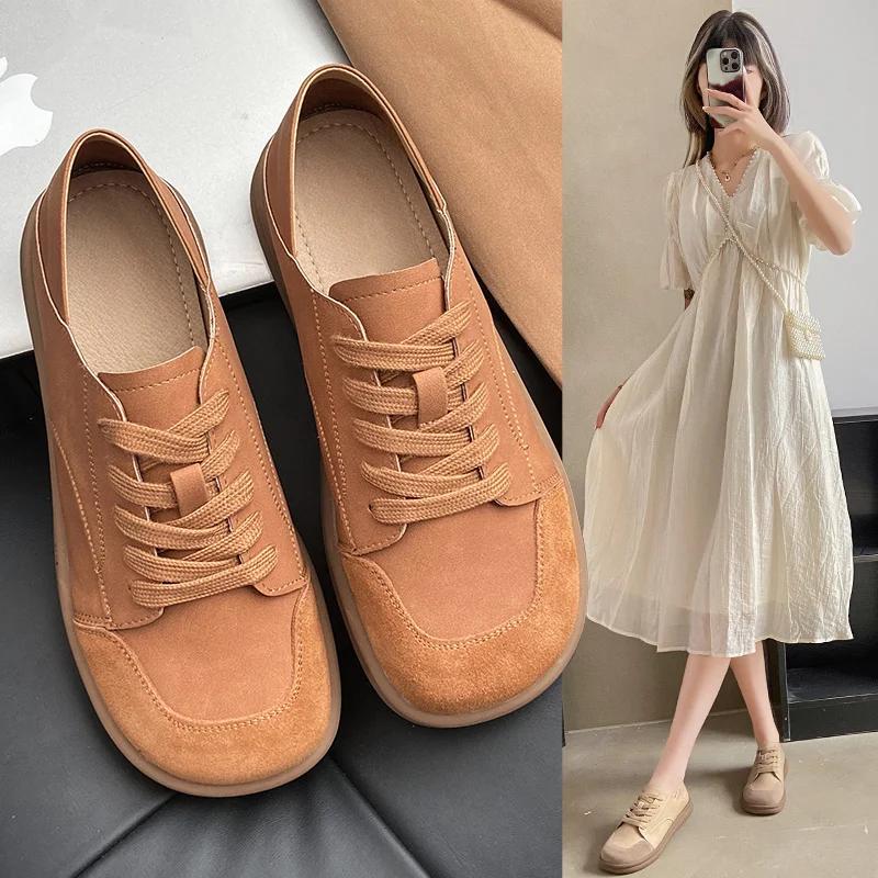 Fashion 2024 spring new fashion comfortable low heel leisure round head vulcanized shoes